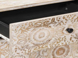 Bed cabinet with Drawer White 50 x 33 x 60 cm Solid Mango Wood 4018376