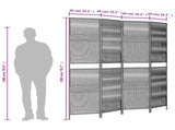 Room Divider 4 Panels Black Poly Rattan 365392