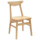 Dining Chairs 2 pcs Natural 42 x 47.5 x 81 cm Solid Rubber Wood 42020432