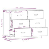 Sideboard Grey 100x40x75 cm Solid Wood Pine 820144