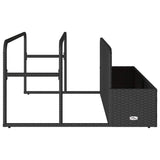 Poolside Float Storage Black 110x100x57 cm Poly Rattan 4104088