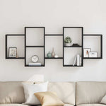 ZNTS Wall Shelf Black Oak 159x18x65 cm Engineered Wood 868064