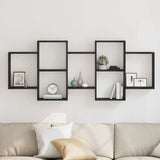 ZNTS Wall Shelf Black Oak 159x18x65 cm Engineered Wood 868064