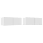 4 Piece TV Cabinet Set White Engineered Wood 3114526