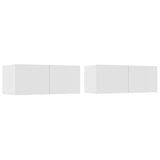 4 Piece TV Cabinet Set White Engineered Wood 3114526