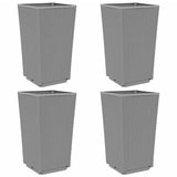 Garden Planters 4 pcs Light Grey 32.5x32.5x57 cm PP 367852