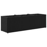 ZNTS Garden Planters with 3 Pots 2 pcs Black 105x30x32 cm Poly Rattan 3210522