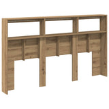 Headboard Cabinet with LED Artisan Oak 180x17x102 cm 863135
