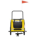 Pet Bike Trailer Yellow and Grey Oxford Fabric and Iron 93903
