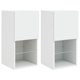 TV Cabinets with LED Lights 2 pcs White 30.5x30x60 cm 836988