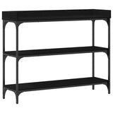 Console Table with Shelf Black oak 100 x 30 x 80 cm 863569