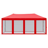 Folding Party Tent with Sidewalls Red 3x6 m 93555