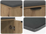 Hall Bench with Cushion with Shelf Artisan Oak 60 x 38 x 46 cm 891479
