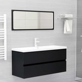 Sink Cabinet Black Engineered Wood Medium Rectangular 804765
