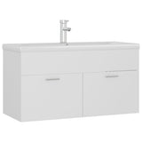 Sink Cabinet with Built-in Basin White Engineered Wood 3071288
