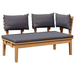 Garden Bench 2 pcs Brown Solid Teak wood 42006399