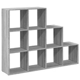 Room Divider Bookcase 3-Tier Grey Sonoma 137.5x29x103.5 cm Engineered Wood 857981