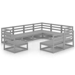 9 Piece Garden Lounge Set Grey Solid Pinewood 3075786