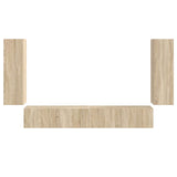 TV Wall Cabinet Set 4 pcs Sonoma Oak Engineered Wood 3408927