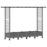 Raised Bed with Trellis and Roof Light Grey 203 x 40 x 127 cm 3423159