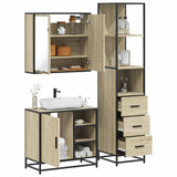 3 Piece Bathroom Furniture Set Sonoma Oak Engineered Wood 3301146