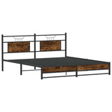 Metal Bed Frame without Mattress Smoked Oak 180x200 cm Super King 3325109