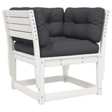 5 Piece Garden Lounge Set with Cushions White Solid Wood Pine 3216921