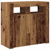Sideboard with LED Lights Old Wood 80x35x75 cm Engineered Wood 856361