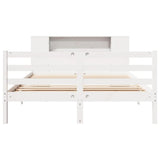 Bookcase Bed without Mattress White 150x200 cm King Size Solid Wood Pine 3321855