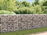 Gabion Wall with Covers Galvanised Steel 200x20x85 cm 143580