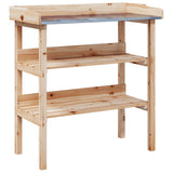 Plant Table with Shelves 78x38x82.5 cm Solid Wood Fir 156352