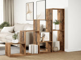 Room Divider Bookcase 4-Tier Old Wood 143.5x29x143.5 cm Engineered Wood 858001