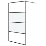 Walk-in Shower Wall Black 115x195 cm Half Frosted ESG Glass 152128