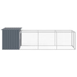Chicken Cage with Run Anthracite 110x405x110 cm Galvanised Steel 3189089