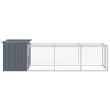 Chicken Cage with Run Anthracite 110x405x110 cm Galvanised Steel 3189089