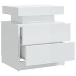 ZNTS Bedside Cabinet High Gloss White 45x35x52 cm Engineered Wood 326855