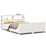 Bed Frame without Mattress White 150x200 cm King Size Solid Wood Pine 3306457