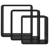 Wall Cube Shelves 3 pcs Black MDF 323953