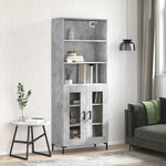 Highboard Concrete Grey 69.5x34x180 cm Engineered Wood 3189321