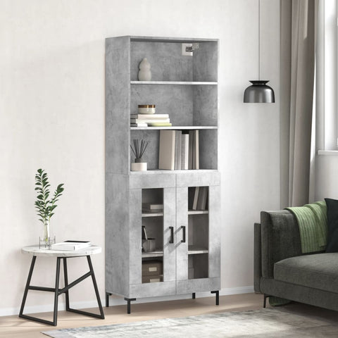 Highboard Concrete Grey 69.5x34x180 cm Engineered Wood 3189321