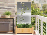 Garden Privacy Screen Floral Silver 50 x 140 cm Stainless steel 876326