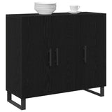 Sideboard Black Oak 90 x 34 x 80 cm Engineered Wood 862955