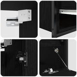 2 Piece Bathroom Furniture Set Black Oak Engineered Wood 3328364