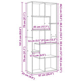 Room Divider Bookcase Artisan Oak 67x25x161.5 cm Engineered Wood 858083