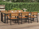 Garden Table with U-shaped Legs 200x90x75 cm Solid Wood Acacia 319518