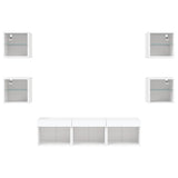 7 Piece TV Wall Units with LED White Engineered Wood 3216583