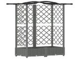 Raised Bed with Trellis and Roof Light Grey 124 x 40 x 123 cm 42032581
