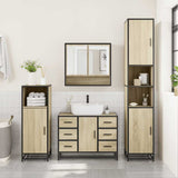 4 Piece Bathroom Furniture Set Sonoma Oak Engineered Wood 3301231