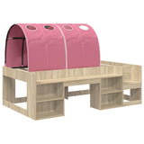 Bed with Tunnel 3 pcs Sonoma and Pink Engineered Wood 3423590