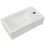 Basin with Faucet Hole Rectangular Ceramic White 46x25.5x12 cm 142343